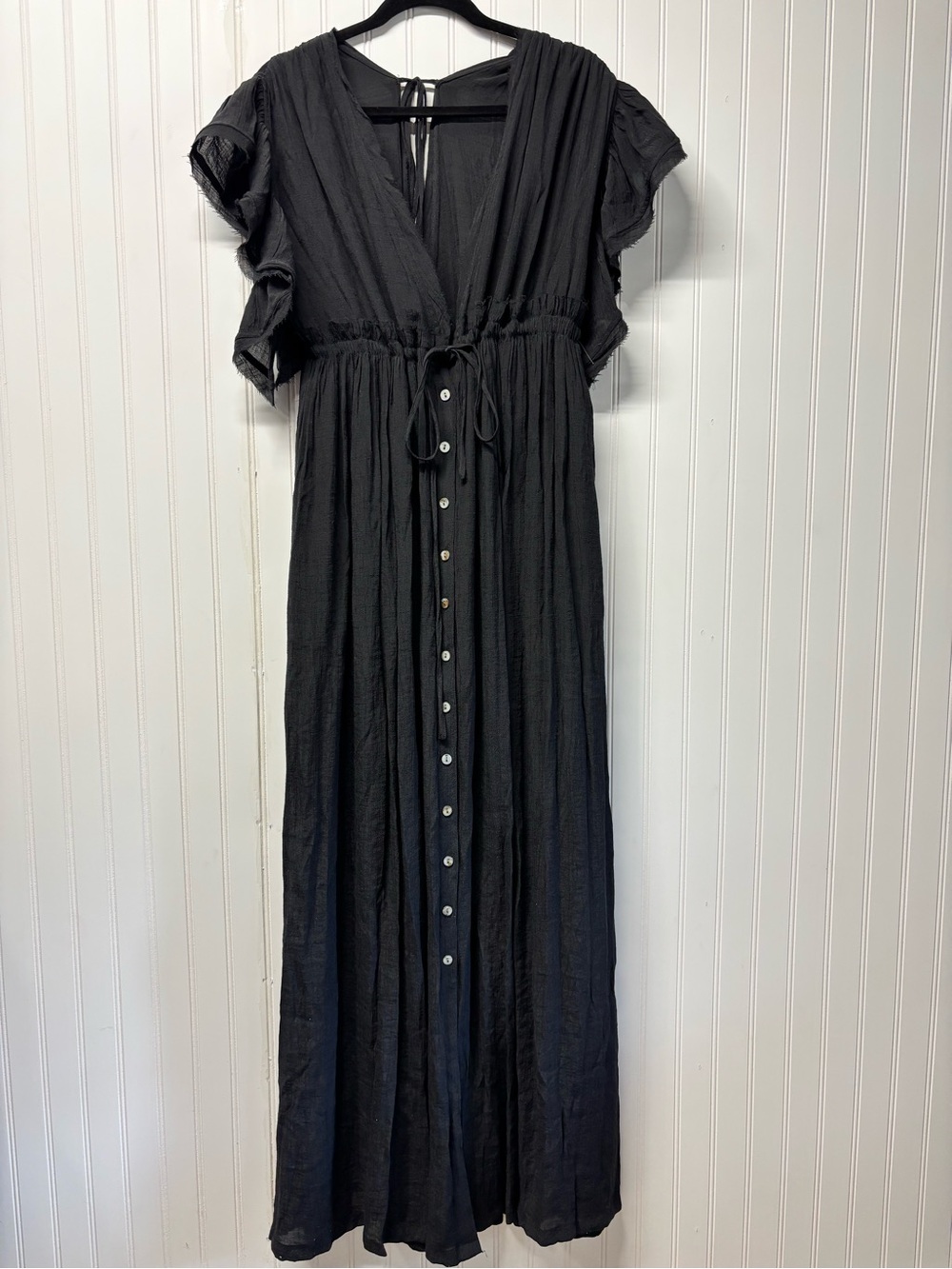 Peach Love Black Maxi Button Dress Size Medium